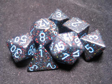 Chessex Dice Sets: Blue Stars Speckled Polyhedral 7-Die Set