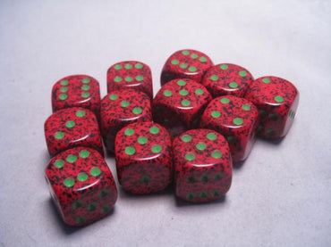 Chessex Dice Sets: Strawberry Speckled 16mm d6 (12)