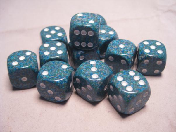 Chessex Dice Sets: Sea Speckled 16mm d6 (12)