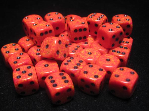 Chessex Dice Sets: Fire Speckled 12mm d6 (36)