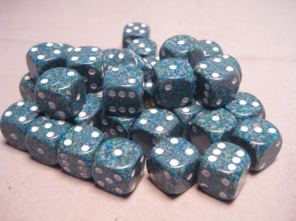 Chessex Dice Sets: Sea Speckled 12mm d6 (36)