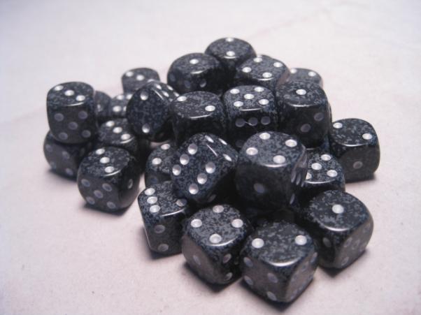 Chessex Dice Sets: Ninja Speckled 12mm d6 (36)