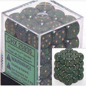 Chessex Dice Sets: Golden Recon Speckled 12mm d6 (36)