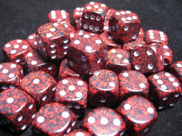 Chessex Dice Sets: Silver Volcano Speckled 12mm d6 (36)