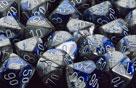 Chessex Dice Sets: Blue-Steel/White Gemini Polyhedral 7-Die Set