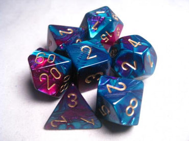 Chessex Dice Sets: Gemini Purple-Teal/Gold Polyhedral 7-Die Set