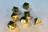 Chessex Dice Sets: Old Brass Metal Polyhedral 7-Die Set