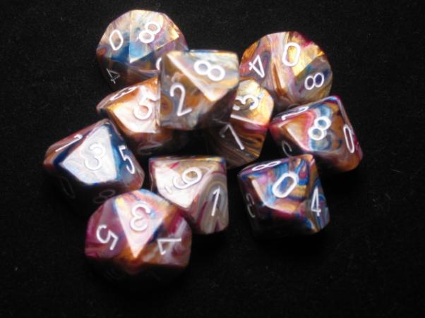 Chessex Dice Sets: Carousel/White Festive d10 Set (10)