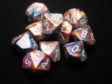 Chessex Dice Sets: Carousel/White Festive d10 Set (10)
