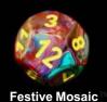 Chessex Dice Sets: Festive Mosaic/yellow d10 Set (10)
