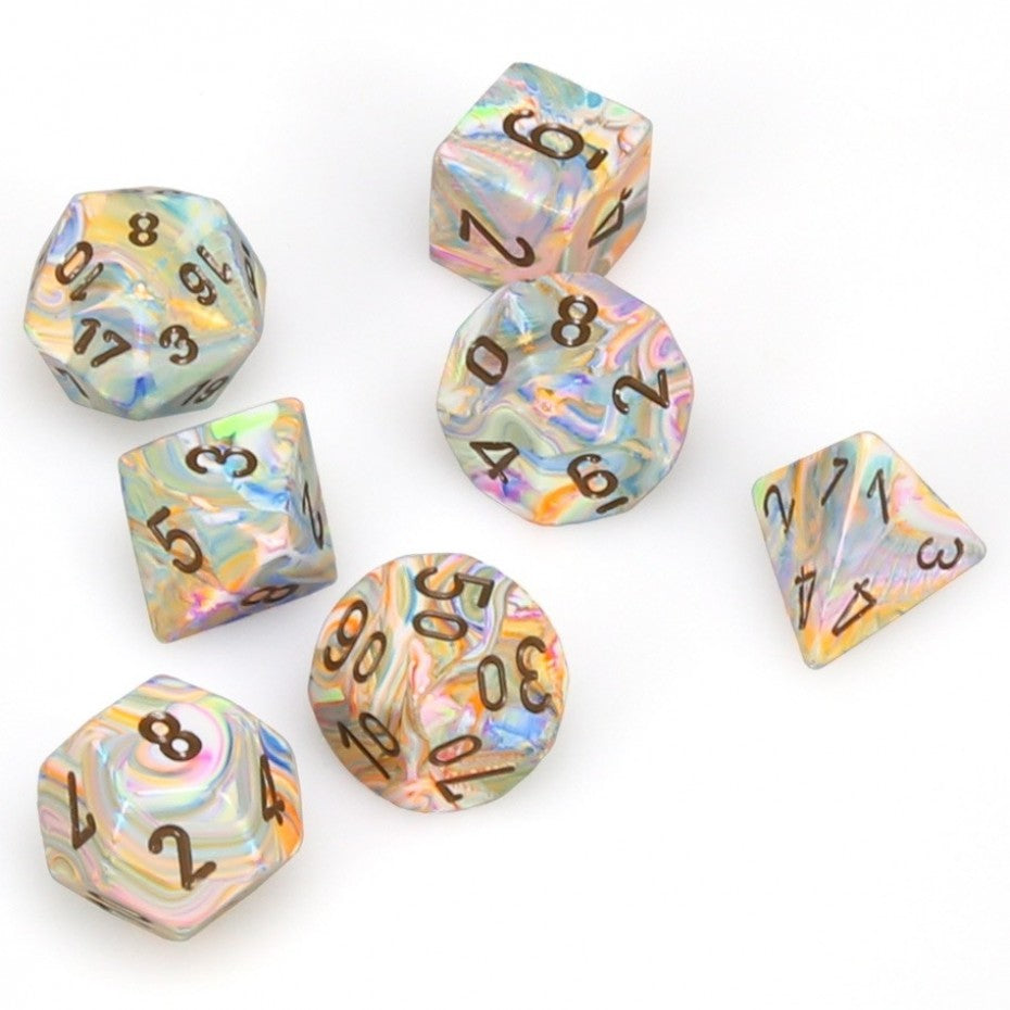 Chessex RPG Dice Sets: Menagerie Vibrant/Brown Festive Polyhedral 7-Die Set