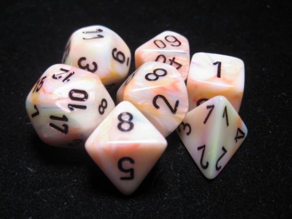 Chessex Dice Sets: Circus/Black Festive Polyhedral 7-Die Set