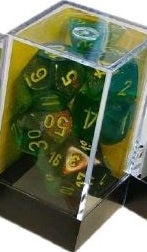 Chessex RPG Dice Sets: Borealis Polyhedral Maple Green/yellow 7-Die Set