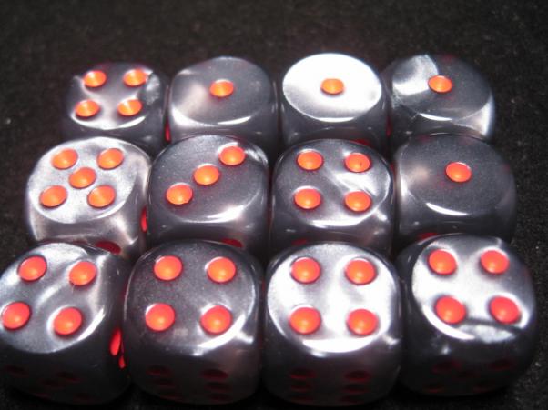 Chessex Dice Sets: Black/Red Velvet 16mm d6 (12)
