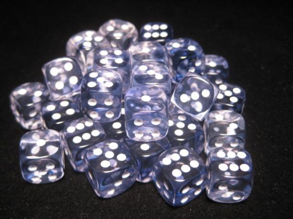 Chessex Dice Sets: Black/White Nebula 12mm d6 (36)