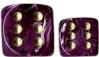 Chessex Dice Sets: Purple/Gold Vortex 12mm d6 (36)