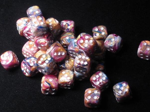 Chessex Dice Sets: Carousel/White Festive 12mm d6 (36)