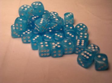 Chessex Dice Sets: Light Blue/White Cirrus 12mm d6 (36)