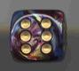 Chessex Dice Sets: Shadow/Gold Lustrous 12mm d6 (36)