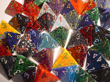 Chessex Bulk Dice Sets: Assorted Speckled d4 Bag (50)