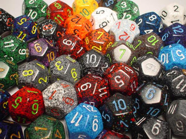 Chessex Bulk Dice Sets: Assorted Speckled d12 Bag (50)
