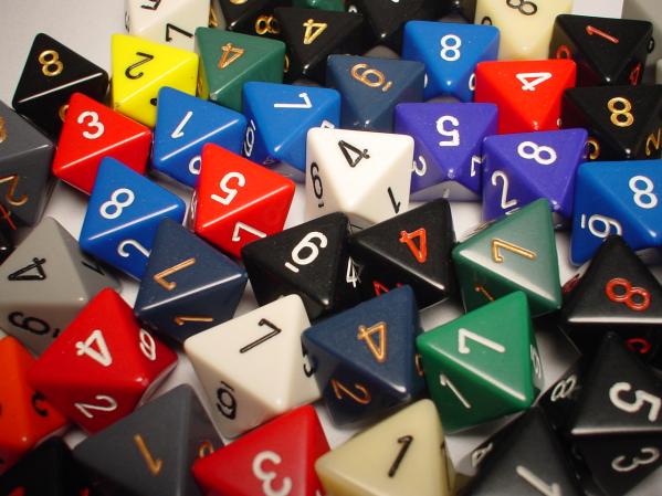 Bag of 50 Assorted Loose Opaque Polyhedral d6 Dice