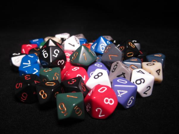 Chessex Bulk Dice Sets: Assorted Opaque d10 Bag (50)