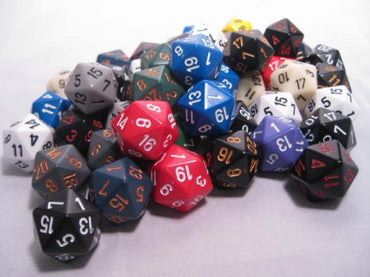 Chessex Bulk Dice Sets: Assorted Opaque d20 Bag (50)