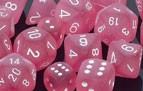 Chessex Dice Sets: Pink/White Frosted Polyhedral d10 Set (10)