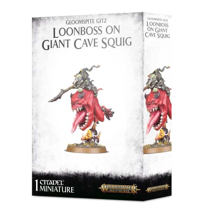 Warhammer Age of Sigmar: Gloomspite Gitz Loonboss on Giant Cave Squig