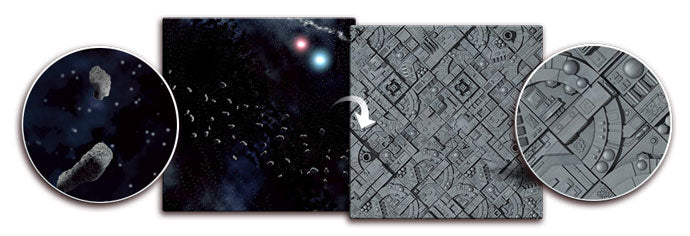 Gaming Mat - Asteroid Field / Space Station (3x3)