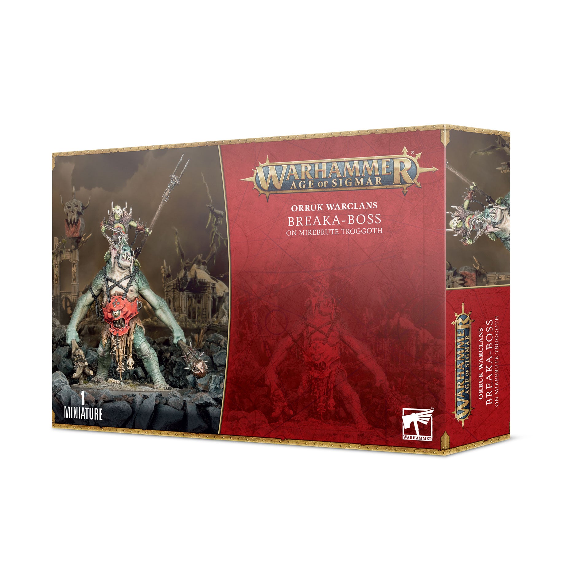 Warhammer Age of Sigmar: Orruk Warclans Breaka-boss on Mirebrute Troggoth