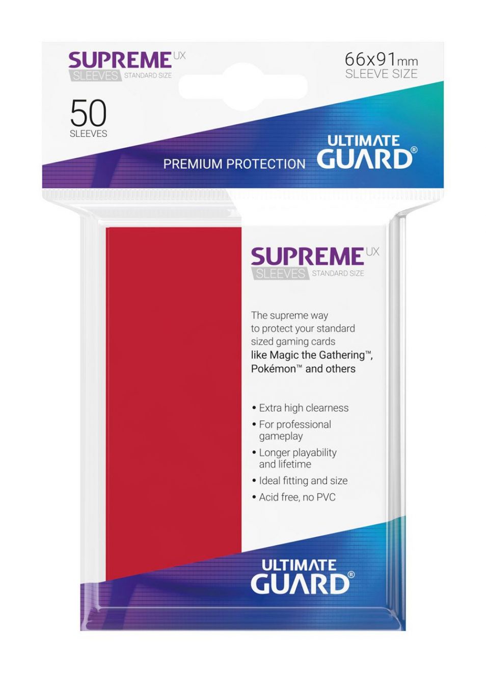 Ultimate Guard Supreme UX Sleeve  Red 50Pk