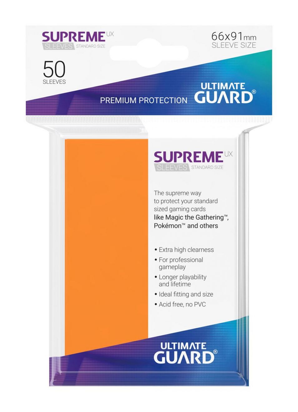 Ultimate Guard Supreme UX Sleeve  Organe 50pk