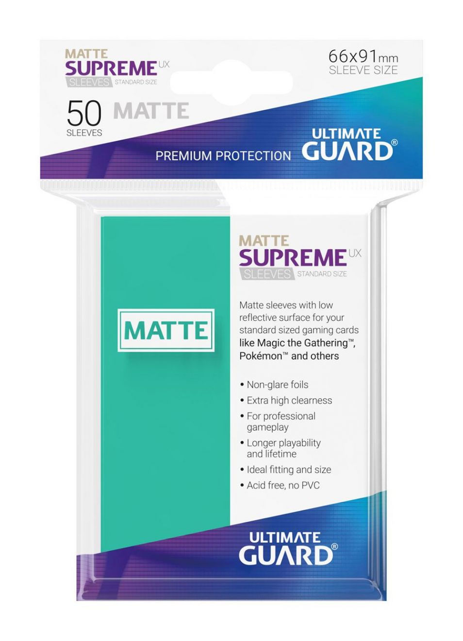 Ultimate Guard Sleeves Supreme UX  Matte Turq (50