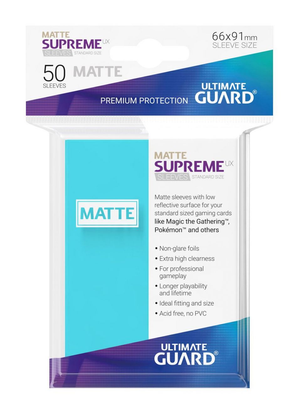 Ultimate Guard Sleeves Supreme UX  Matte Aqua (50