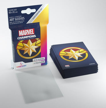 Gamegenic: Marvel Champions Art Sleeves Captain Marvel (66mm x 91mm) (50 Sleeves)