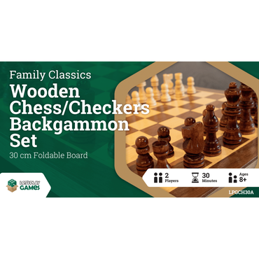 Wooden Chess Checkers and Backgammon