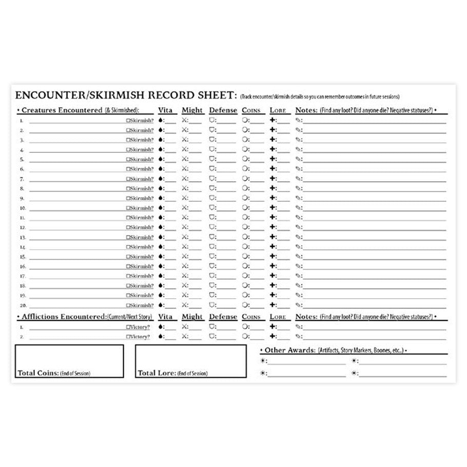 Folklore The Affliction Encounter Record Pad