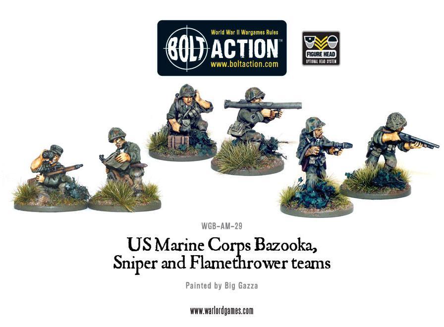 Bolt Action: US Marine Corps Bazooka, Sniper and Flamethrower teams