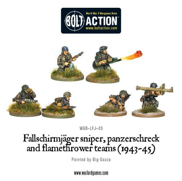 Bolt Action: German Fallschirmjager Sniper, Panzerschreck and Flamethrower Teams (1943-45)